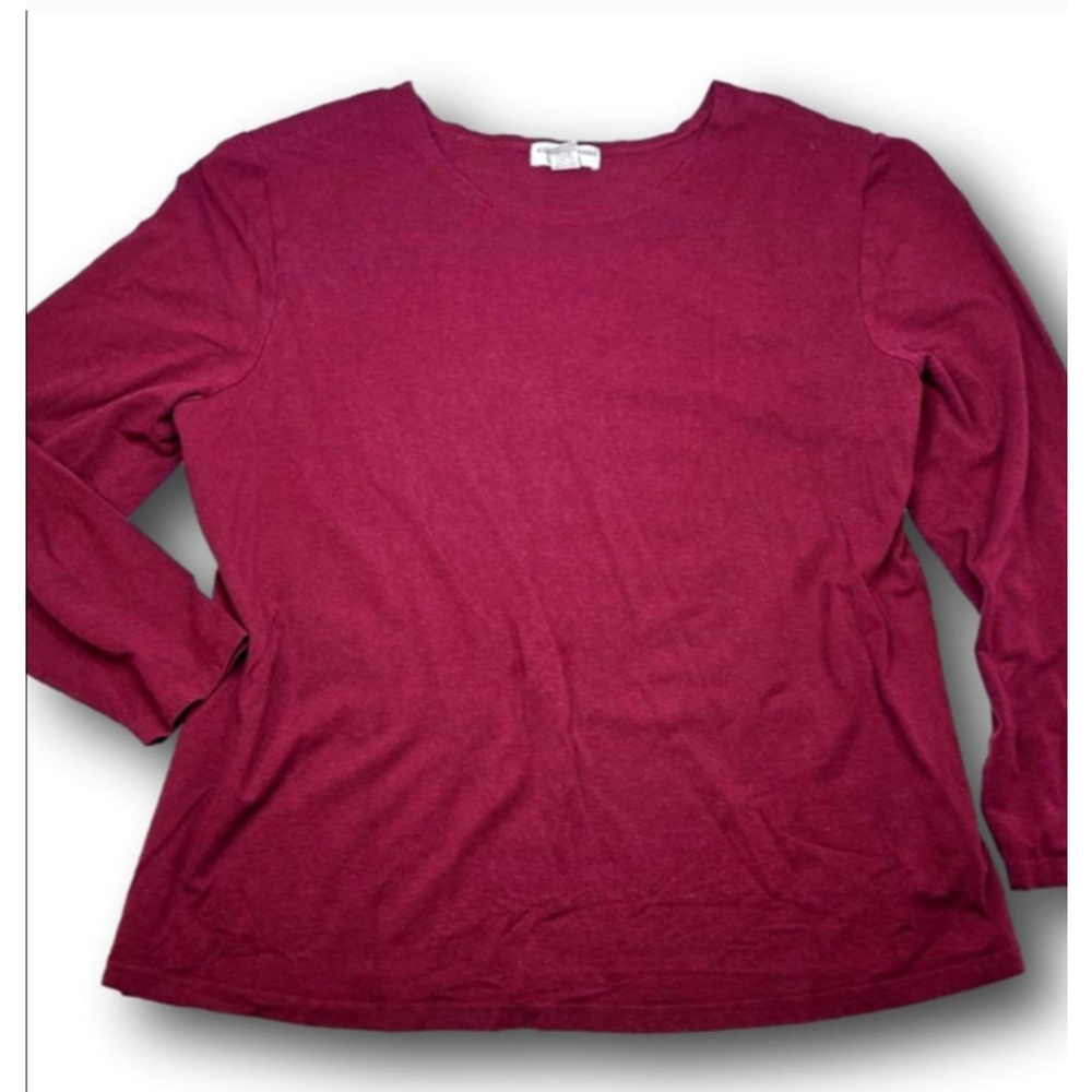 Women's August Max Woman Maroon Long Sleeve Tee 3X